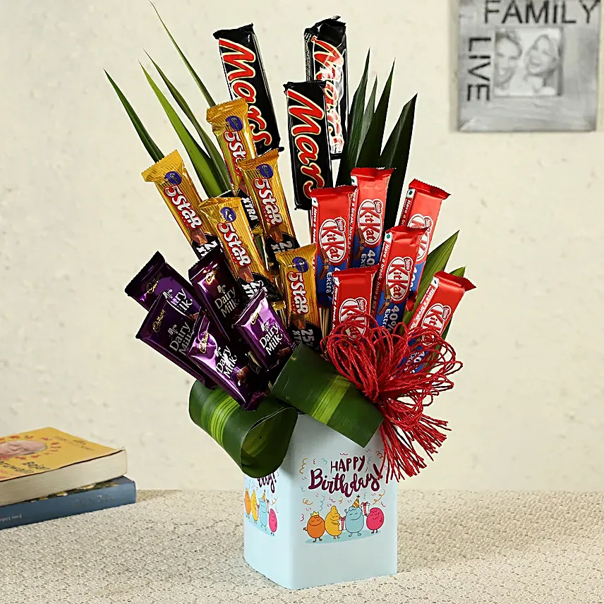 Happy Birthday Chocolate Vase