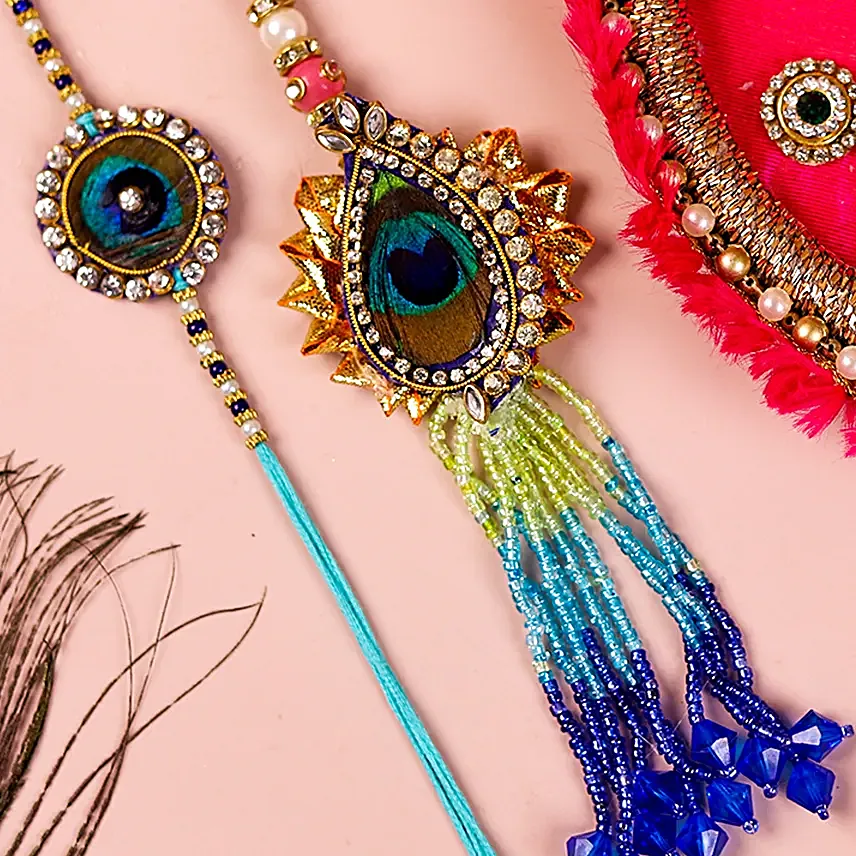 Charming Peacock Rakhi Thali