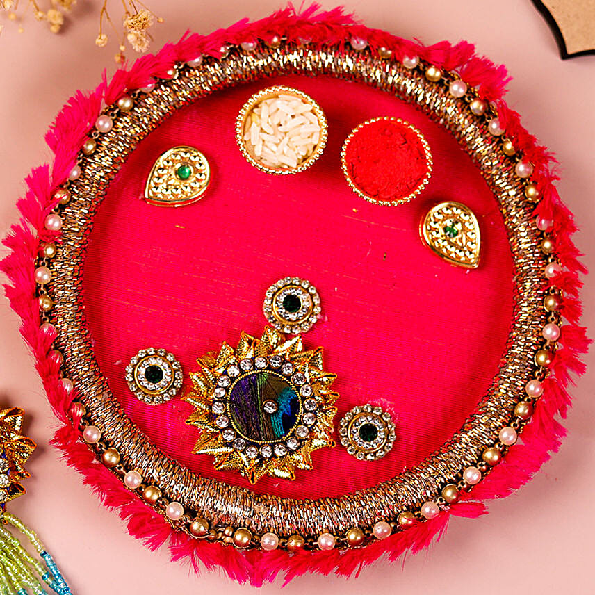 Charming Peacock Rakhi Thali