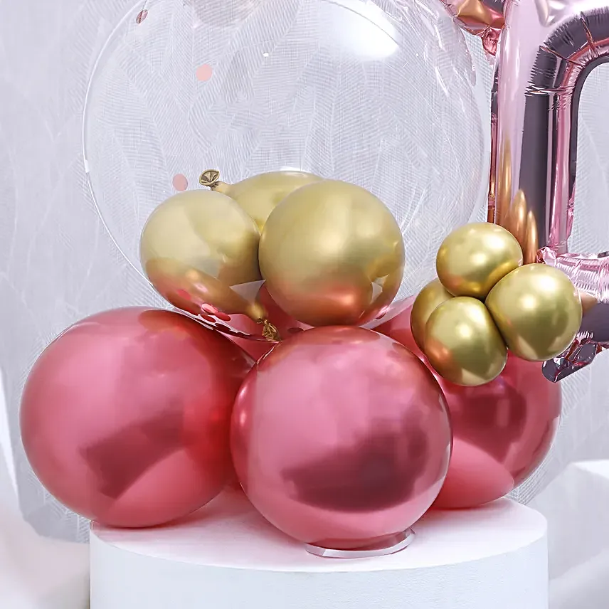 Chic Birthday Balloon Bouquet Rose Gold