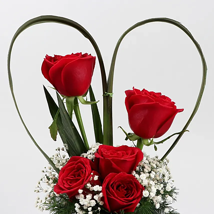 Chocolate Cake & Red Roses Personalised Combo