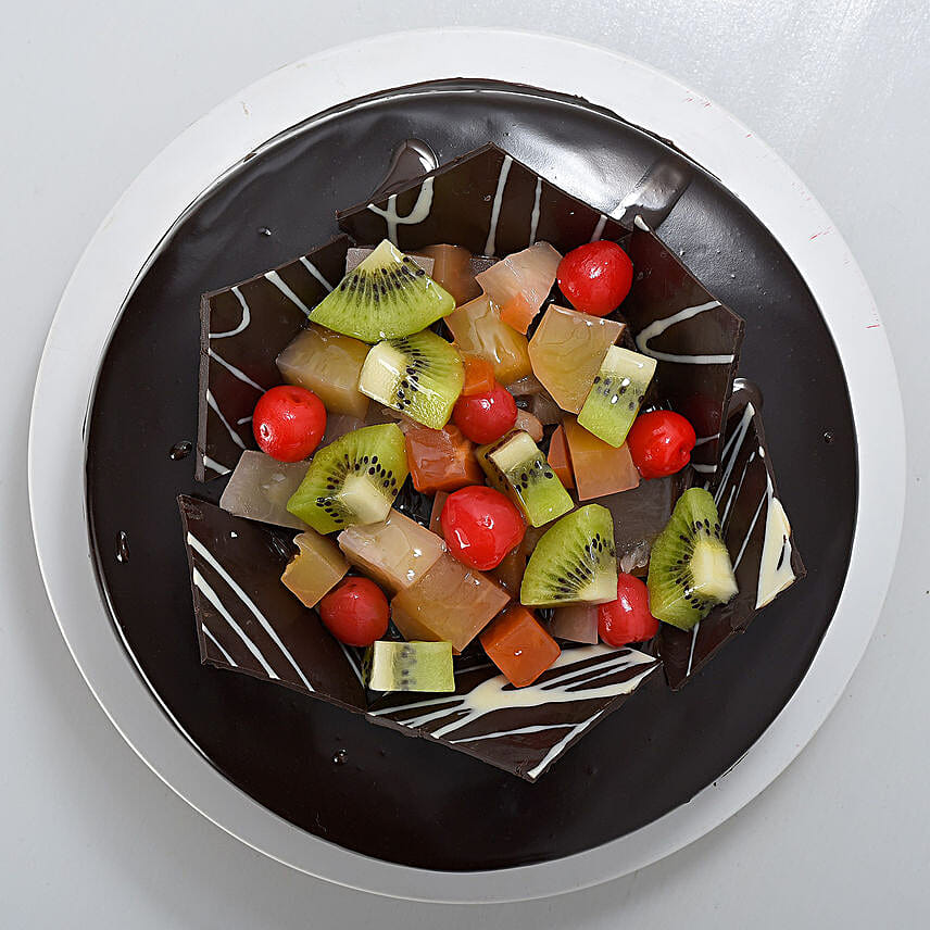 Chocolate Fruit Gateau 1kg Eggless