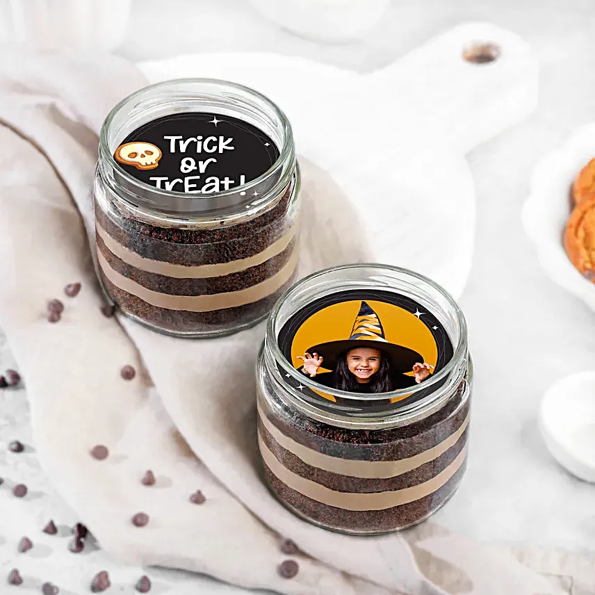Chocolate Jar Cake Duo For Halloween