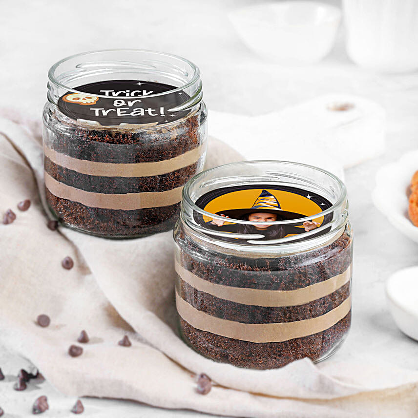 Chocolate Jar Cake Duo For Halloween