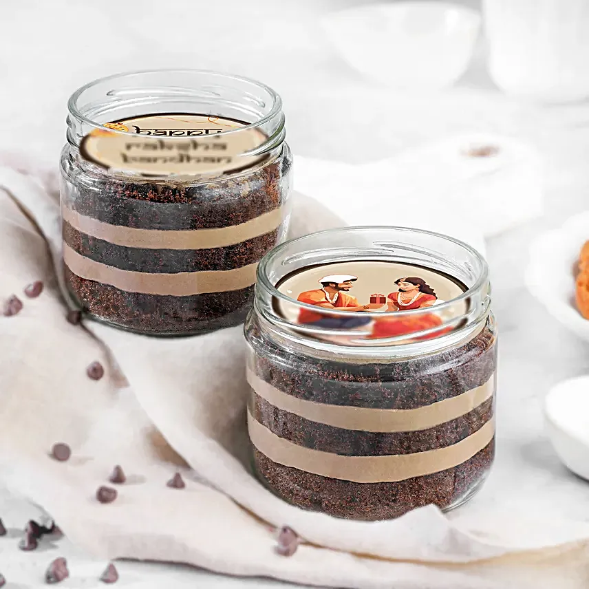 Chocolate Jar Cakes For Rakhi