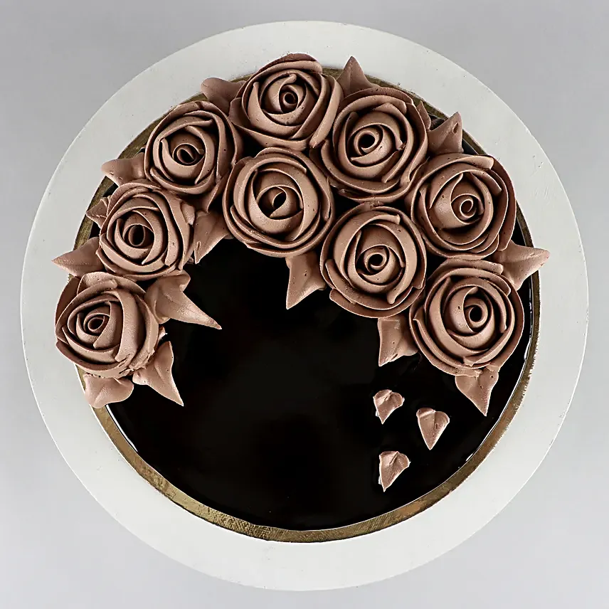 Chocolate Rose Designer Cake Half Kg Eggless