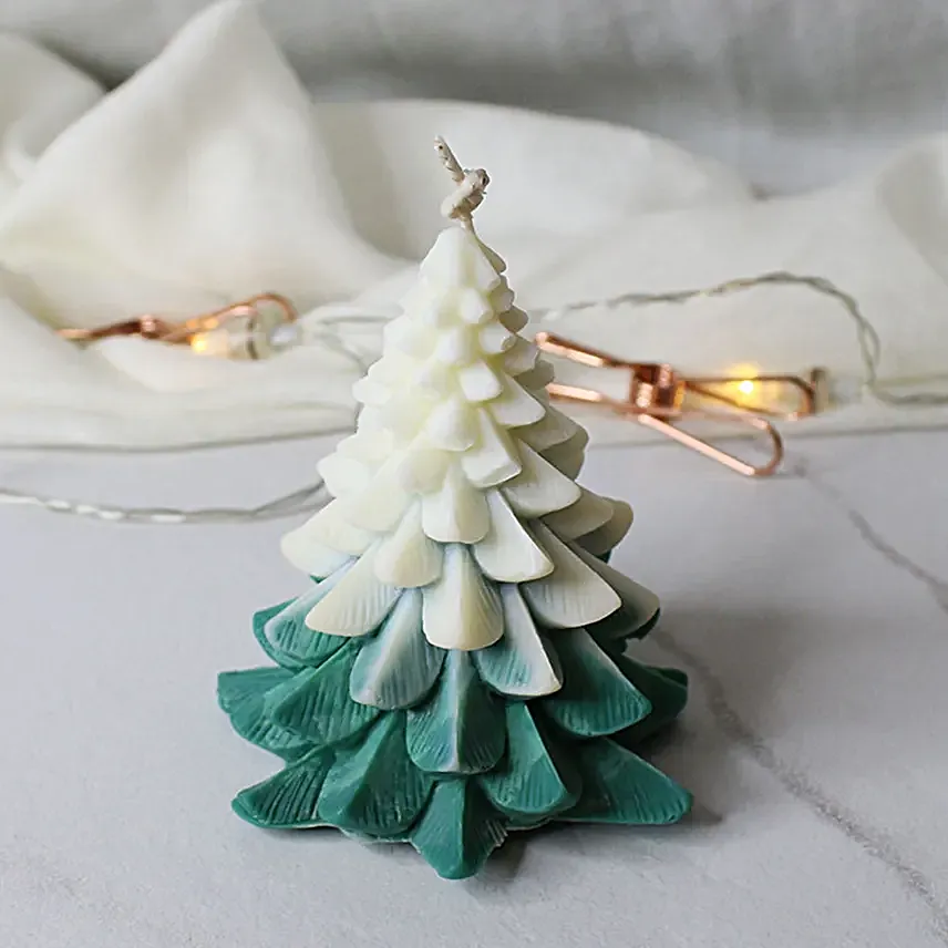 Christmas Glow Tree Scented Candle Green