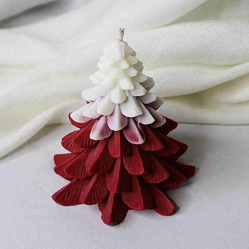 Christmas Glow Tree Scented Candle Red
