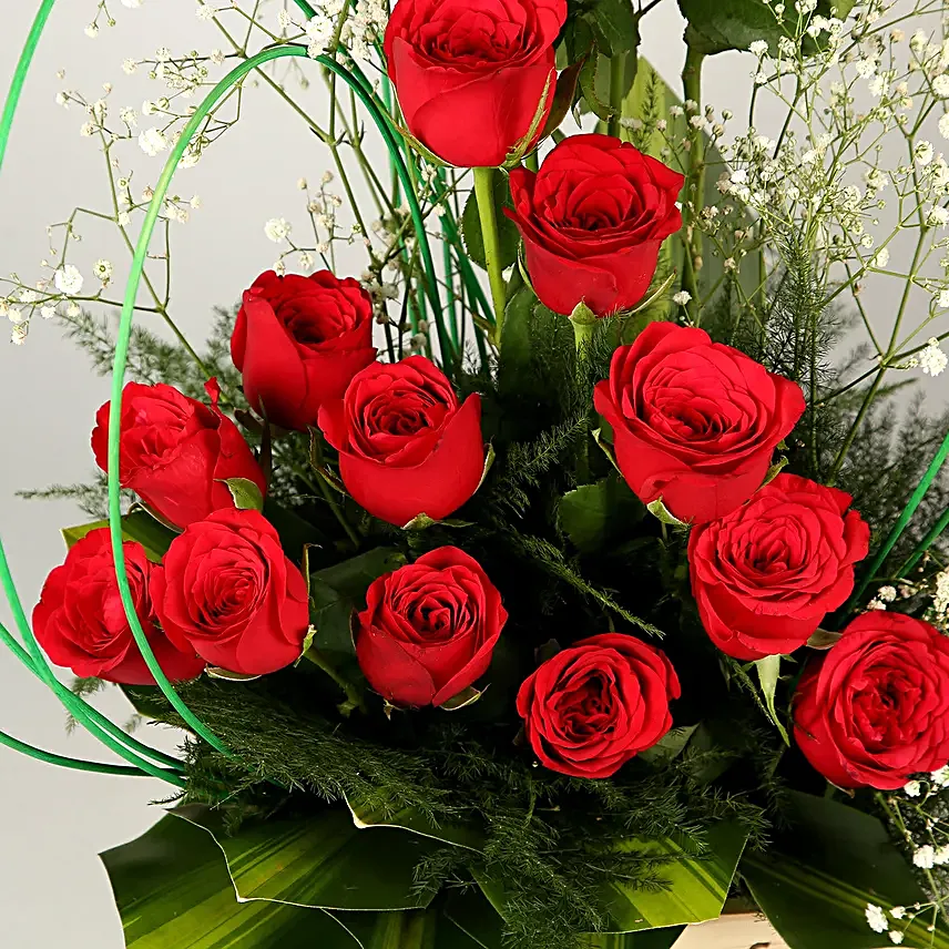 Classic Aura Red Roses Arrangement