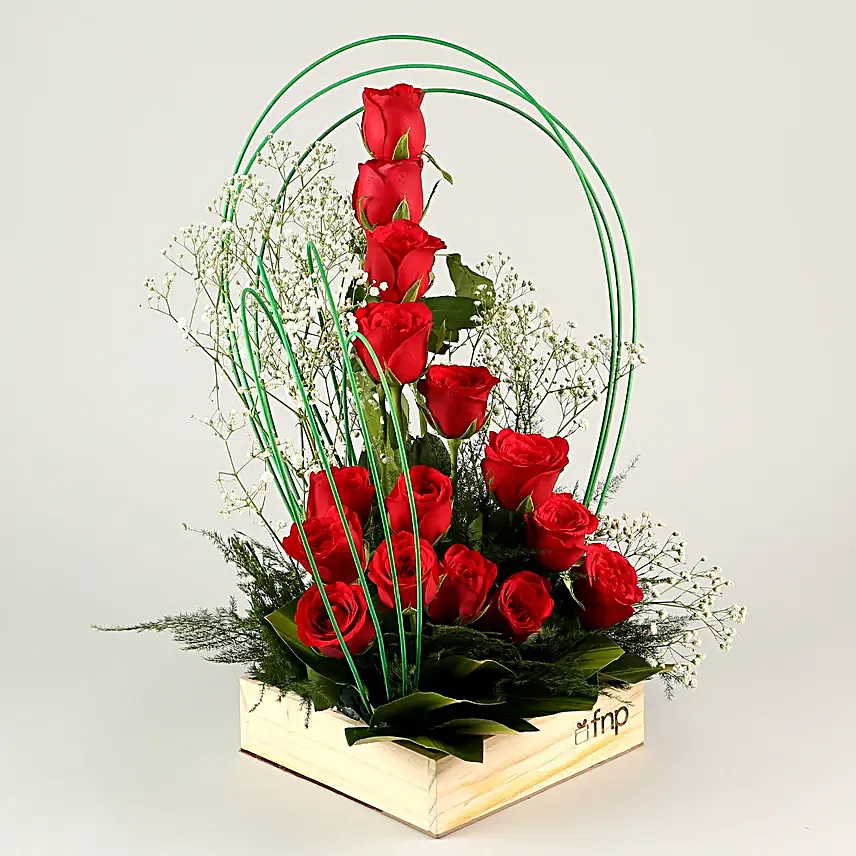 Classic Aura Red Roses Arrangement