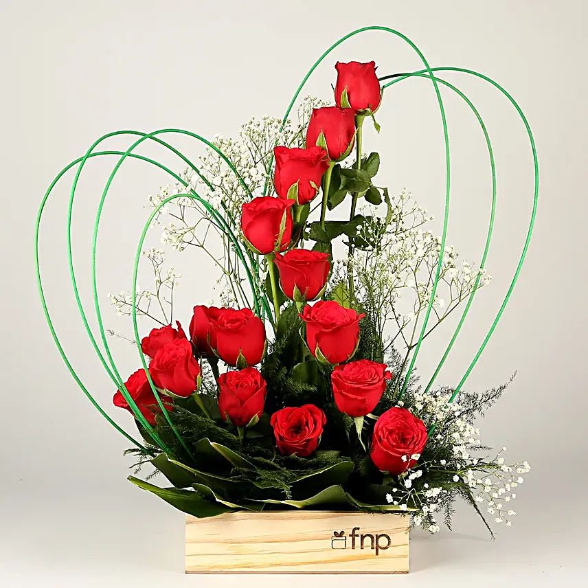 Classic Aura Red Roses Arrangement