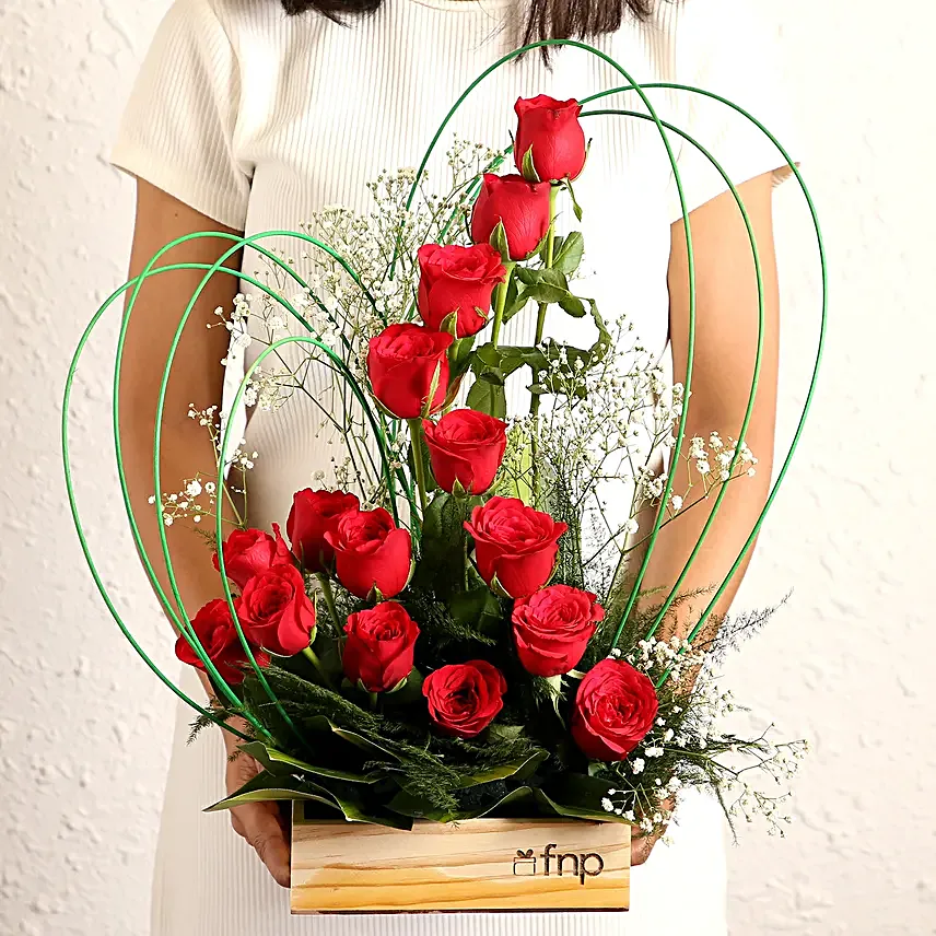 Classic Aura Red Roses Arrangement