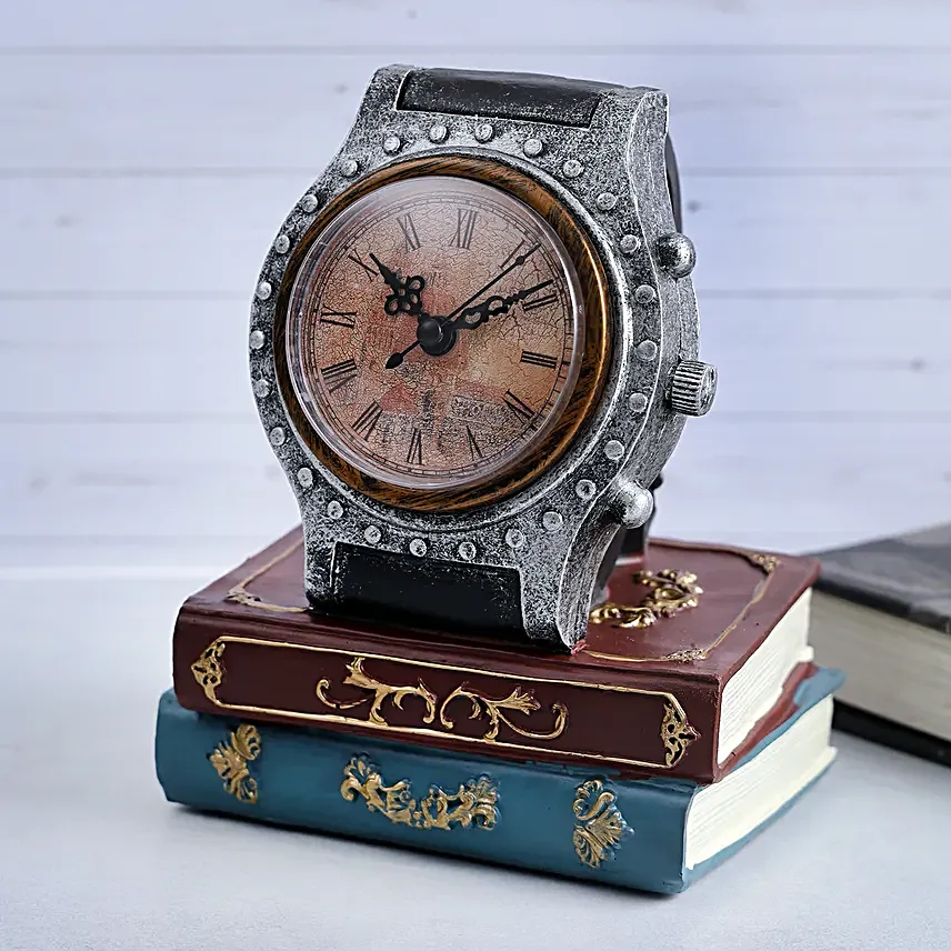 Classic Charm Brown Table Clock