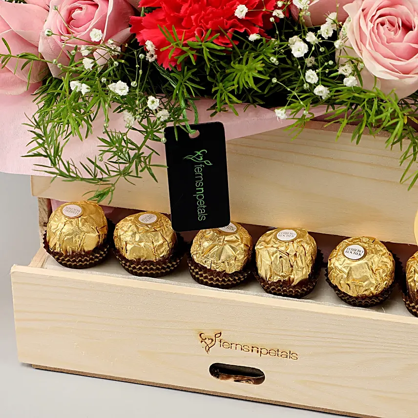 Online Roses And Carnations Basket