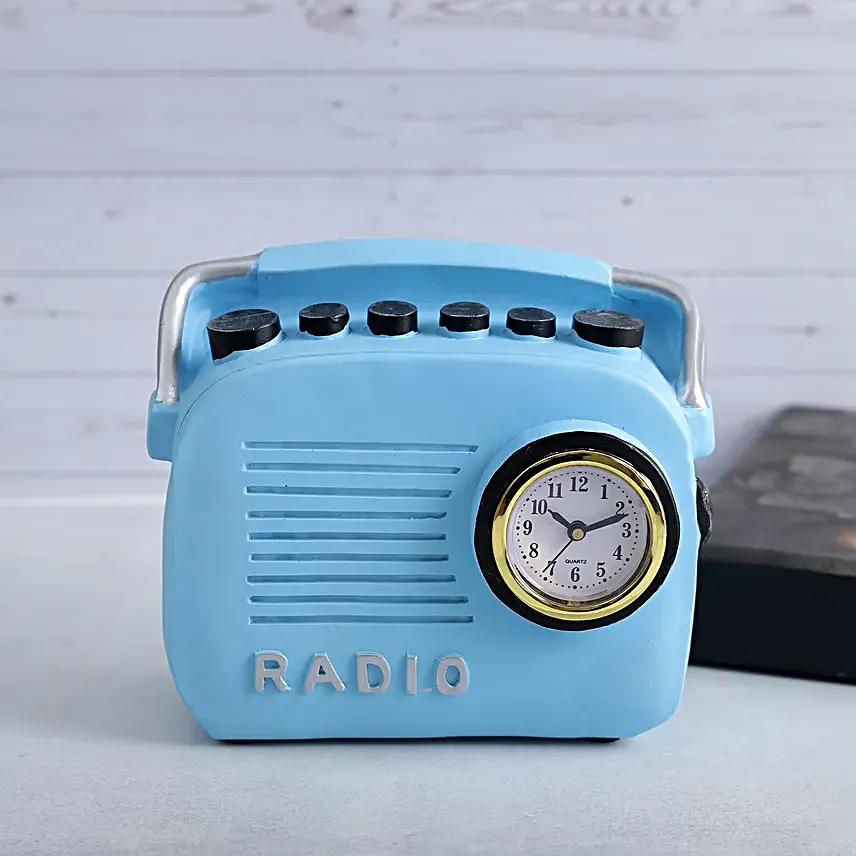 Classy Vintage Radio Decor Accent Blue