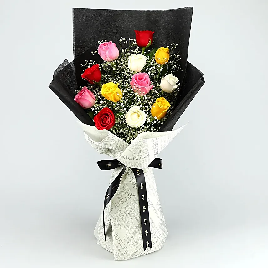 Colorful Young Love Bouquet with Black Forest Cake
