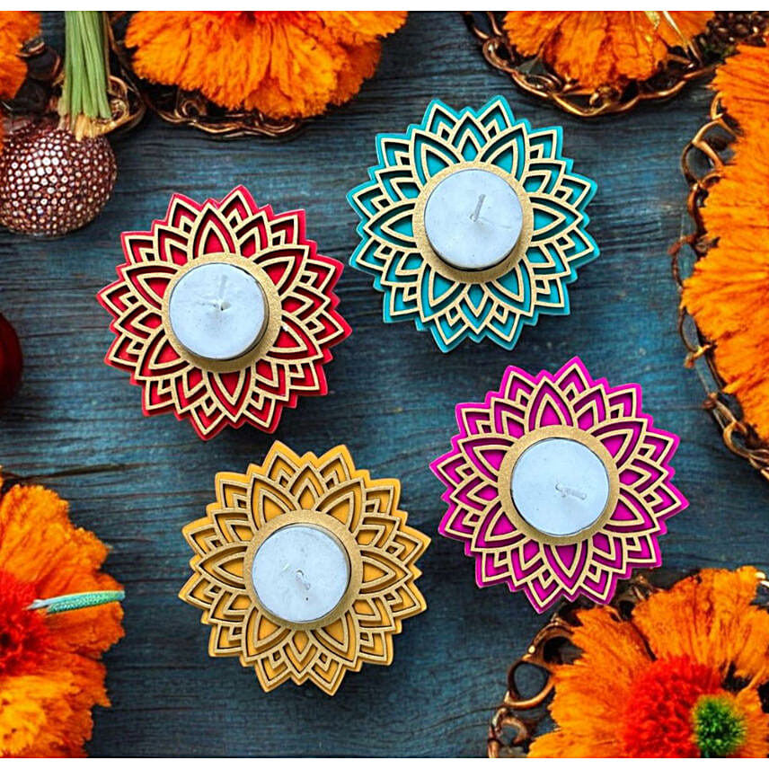 Colour Pop Mandala Diya Set of 4