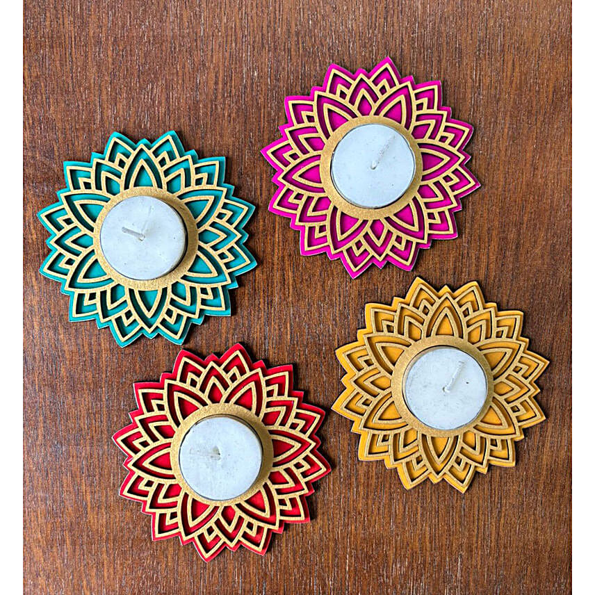 Colour Pop Mandala Diya Set of 4