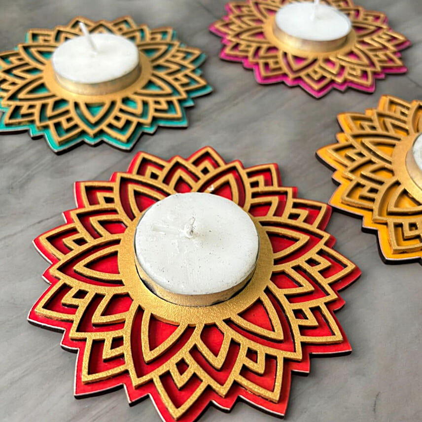 Colour Pop Mandala Diya Set of 4