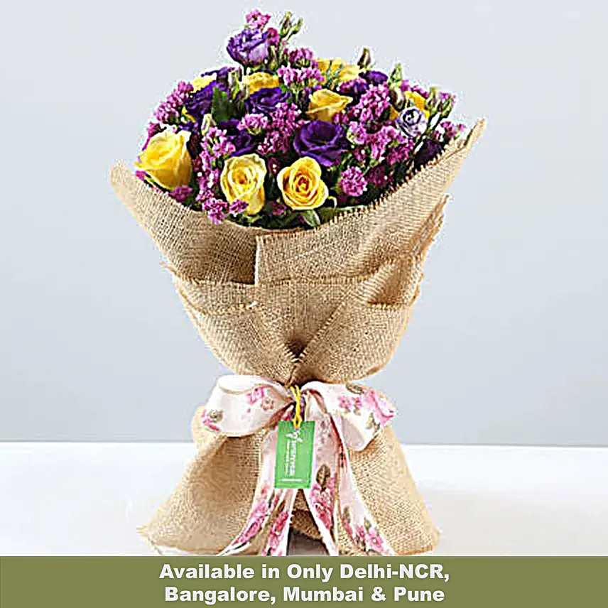 Send Online Colourful Bouquet Of Mixed Flowers