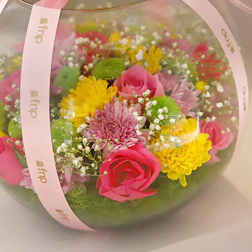 fish bowl flower arrangement