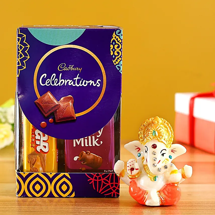 Colourful Ganesha Idol N Cadbury Celebrations
