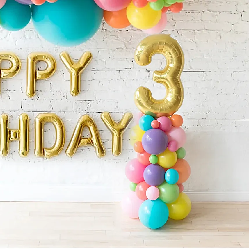 Colourful Kids Birthday Celebration Balloon Decor