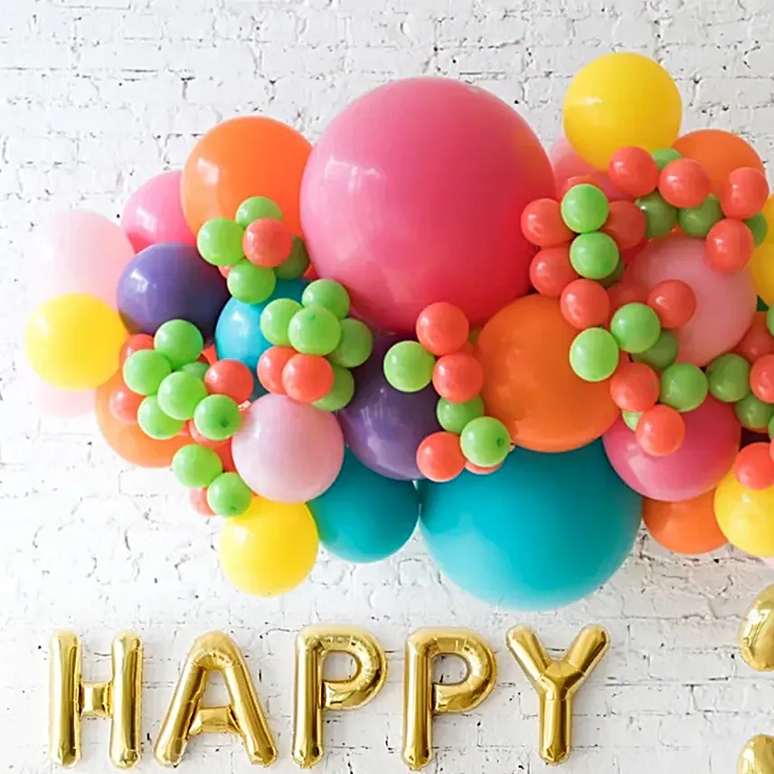 Colourful Kids Birthday Celebration Balloon Decor