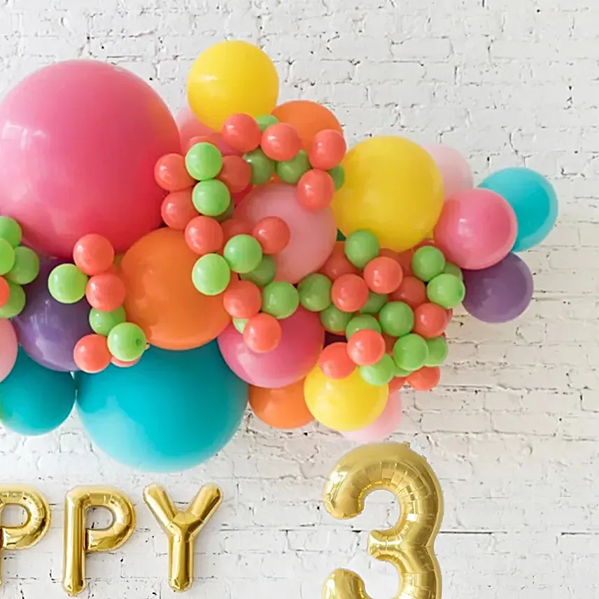 Colourful Kids Birthday Celebration Balloon Decor