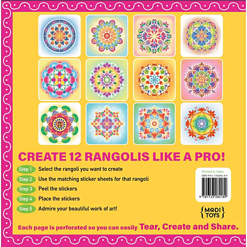 Colourful Rangoli Making Activity Book