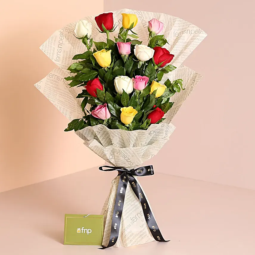 Colours Of Spring Roses Bouquet