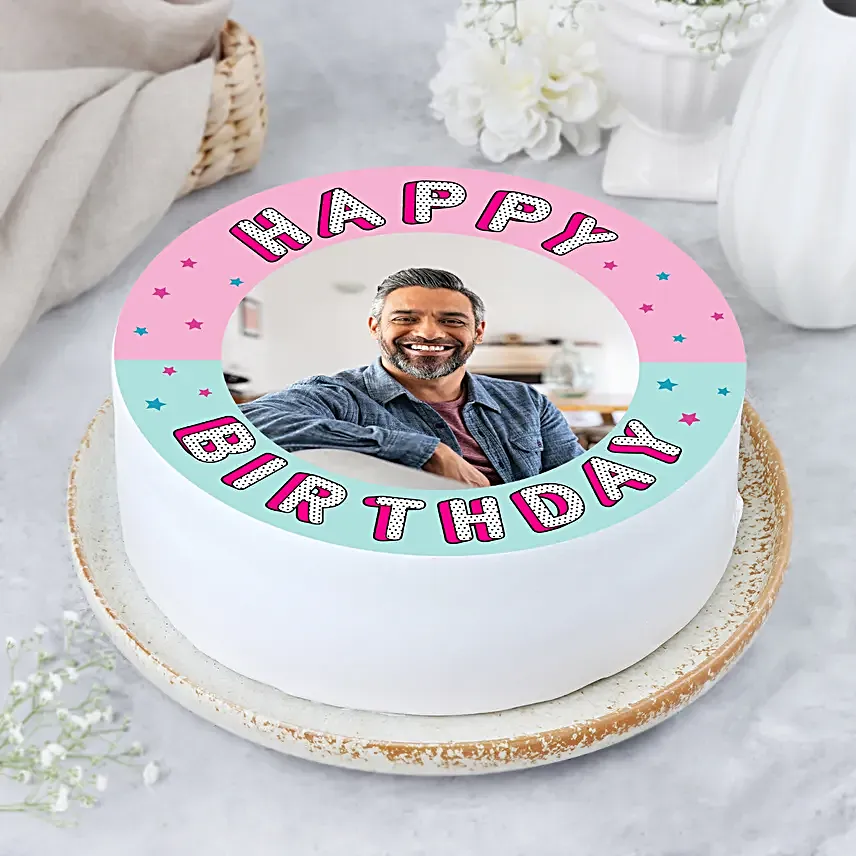 Confetti Birthday Vanilla Photo Cake Half Kg