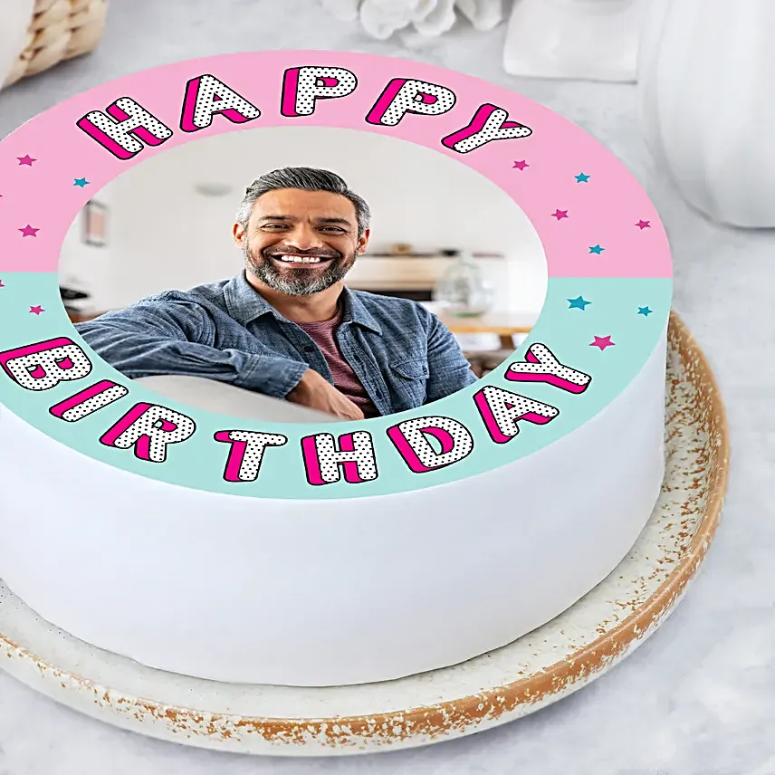 Confetti Birthday Vanilla Photo Cake Half Kg