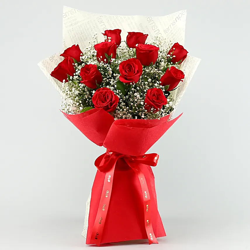 Confetti Of Love Red Roses Bouquet Black Forest Cake