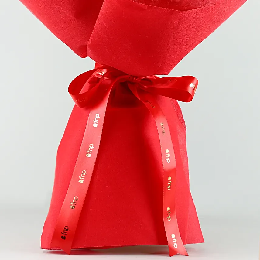 Confetti Of Love Red Roses Bouquet Black Forest Cake