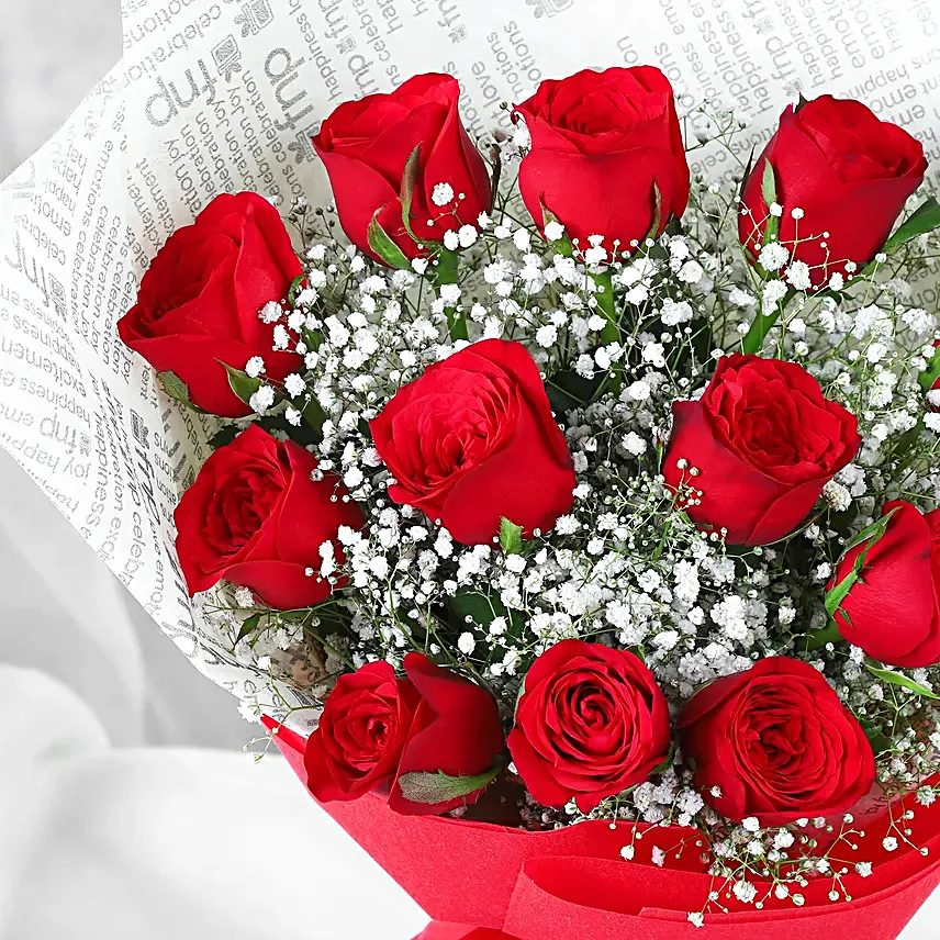 Confetti Of Love Red Roses Bouquet