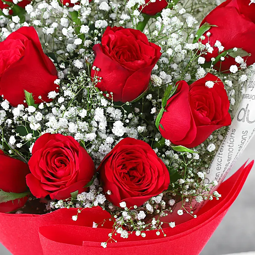 Confetti Of Love Red Roses Bouquet