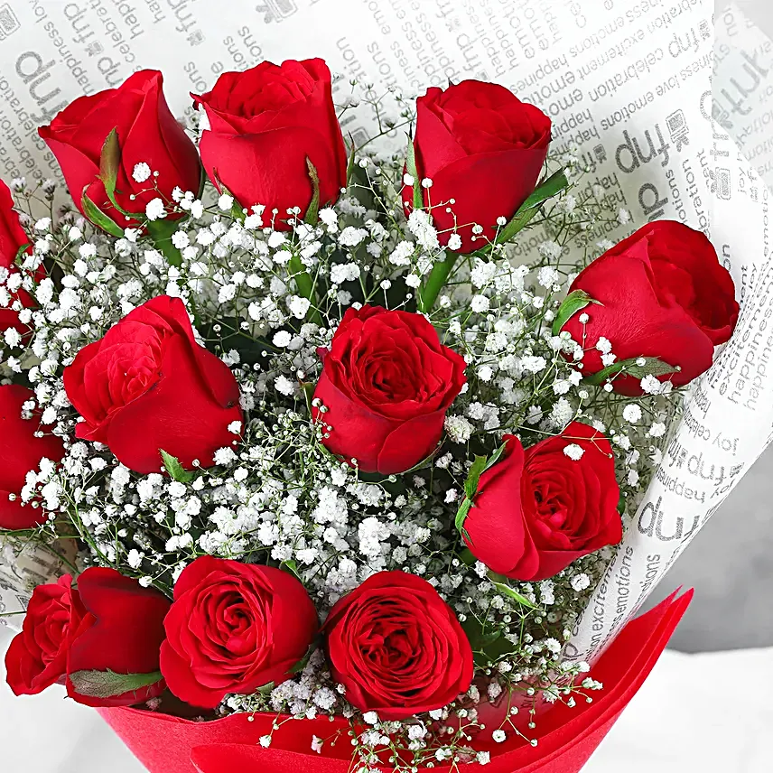 Confetti Of Love Red Roses Bouquet