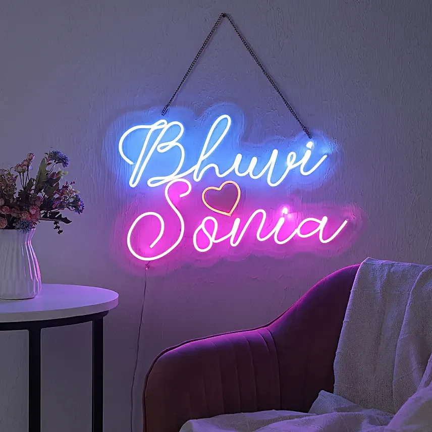 Couple Neon Board with Heart