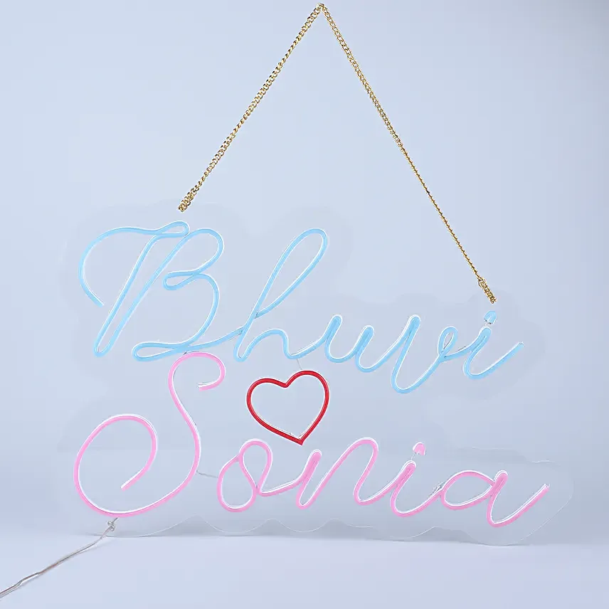 Couple Neon Board with Heart