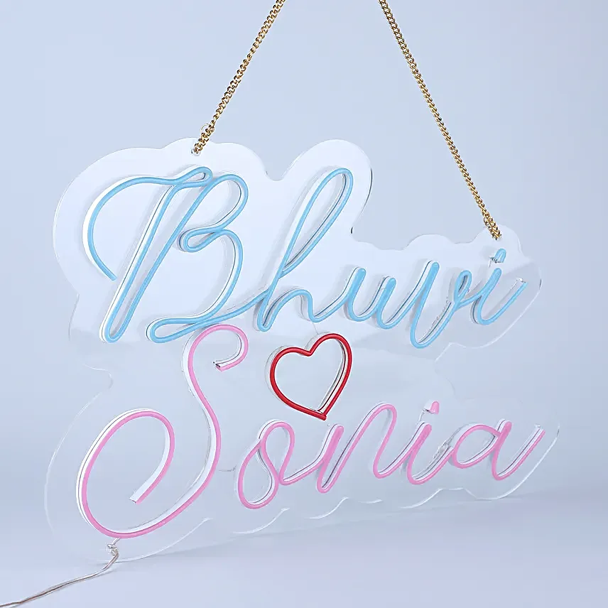 Couple Neon Board with Heart