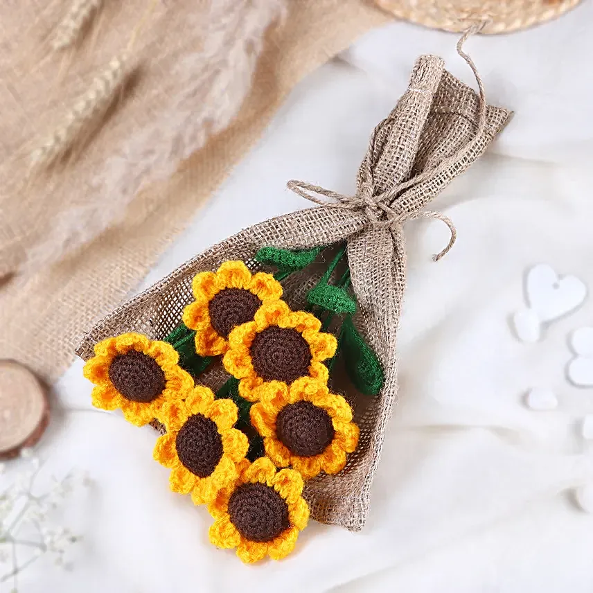 Crochet Sunflower Bouquet