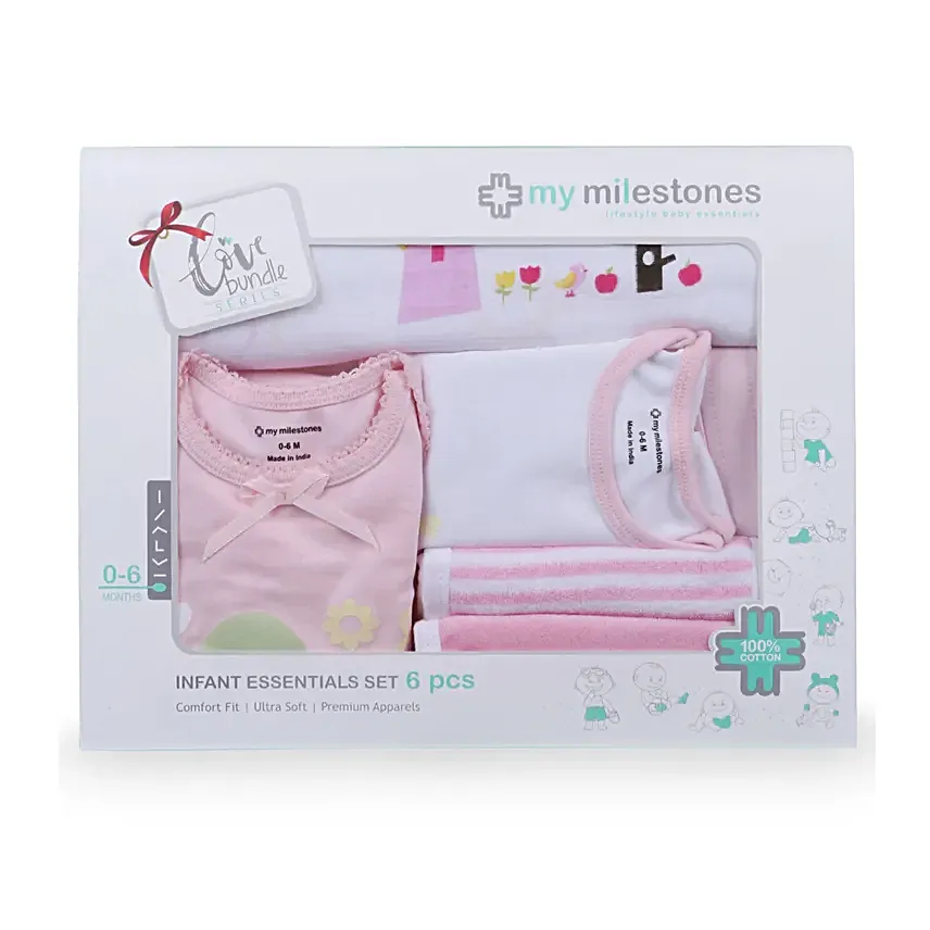 Cute Baby Infant Essentials Gift Set Pink