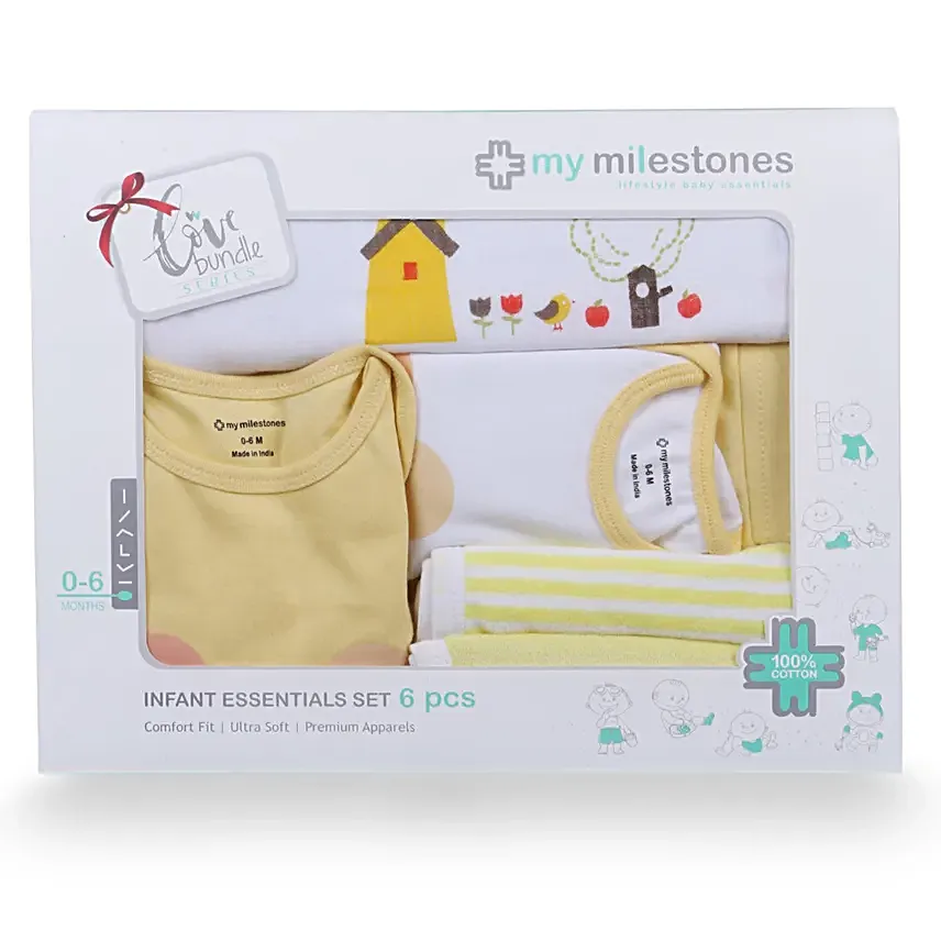 Cute Baby Infant Essentials Gift Set Yellow