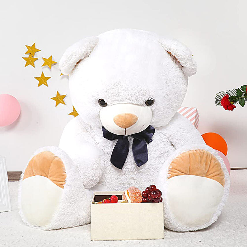 Cute Brown Paw Teddy Bear White