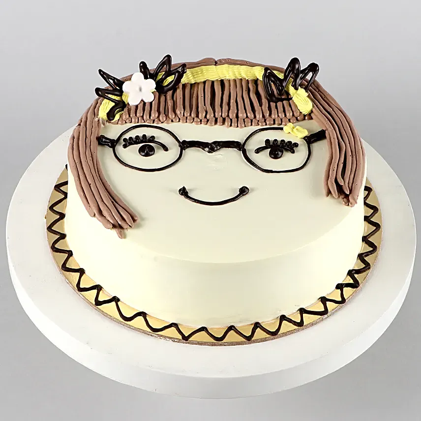 Cute Girl Chocolate Cake Half Kg