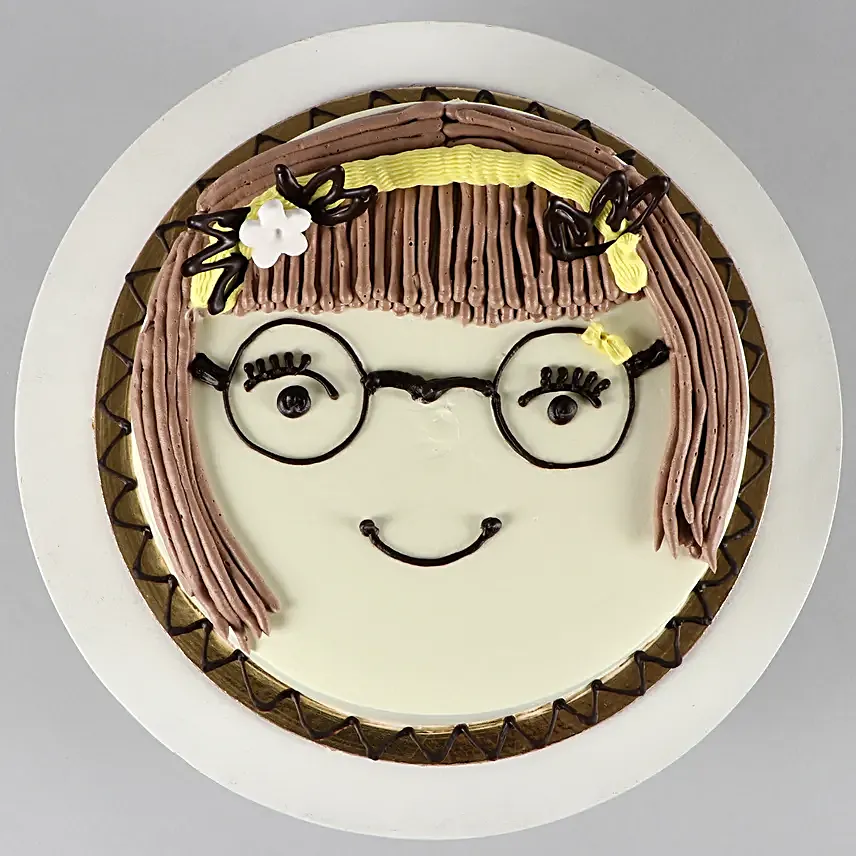 Cute Girl Chocolate Cake Half Kg