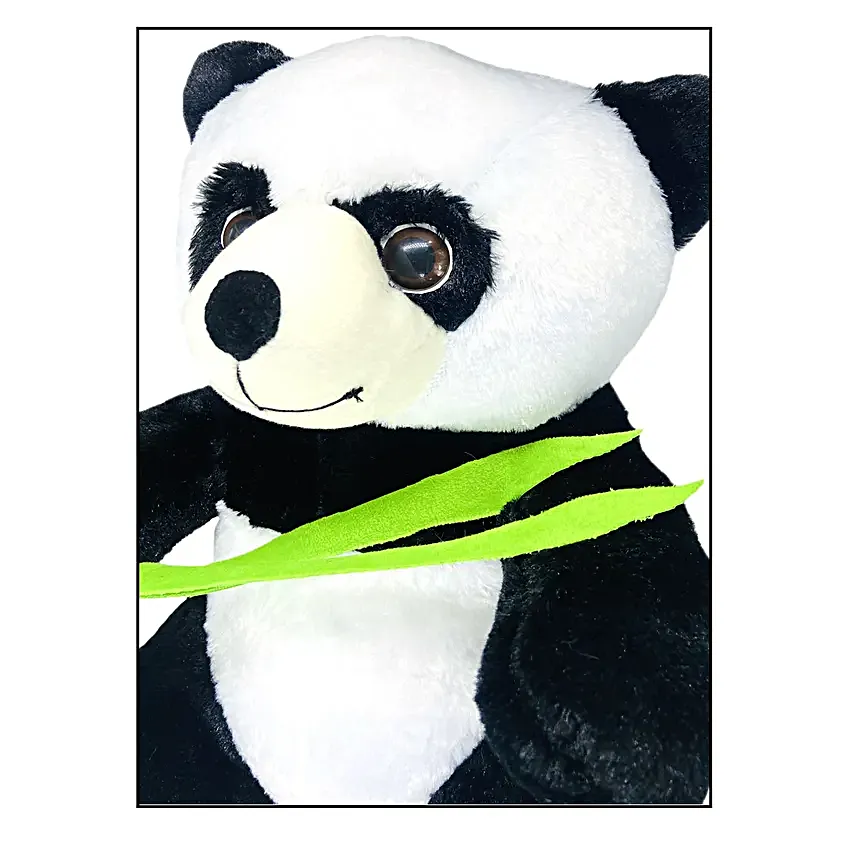 Cute Plush Sitting Panda Soft Toy Black  White