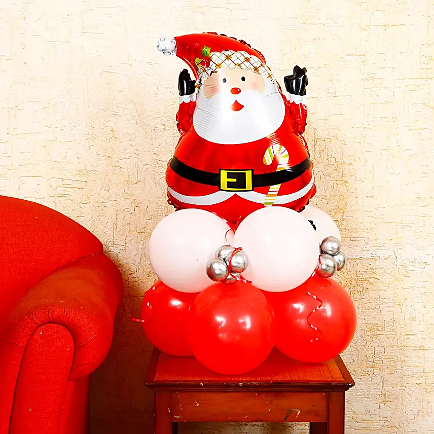 Cute Santa N Balloon Arrangement