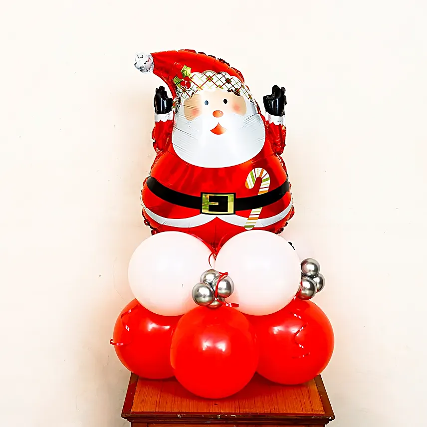 Cute Santa N Balloon Arrangement